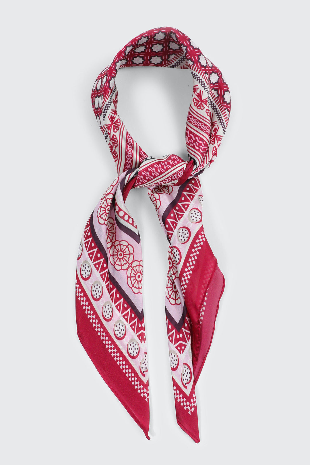 Geometric Print Square Satin Scarf