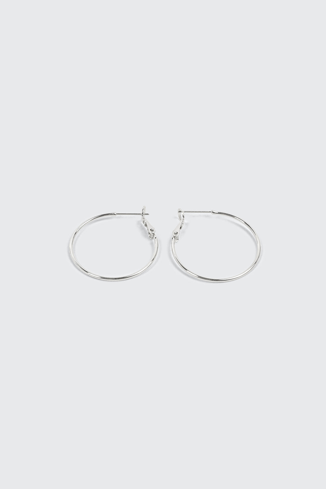 14K White Gold Plated Hoop Earrings
