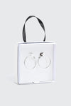 14K White Gold Plated Hoop Earrings