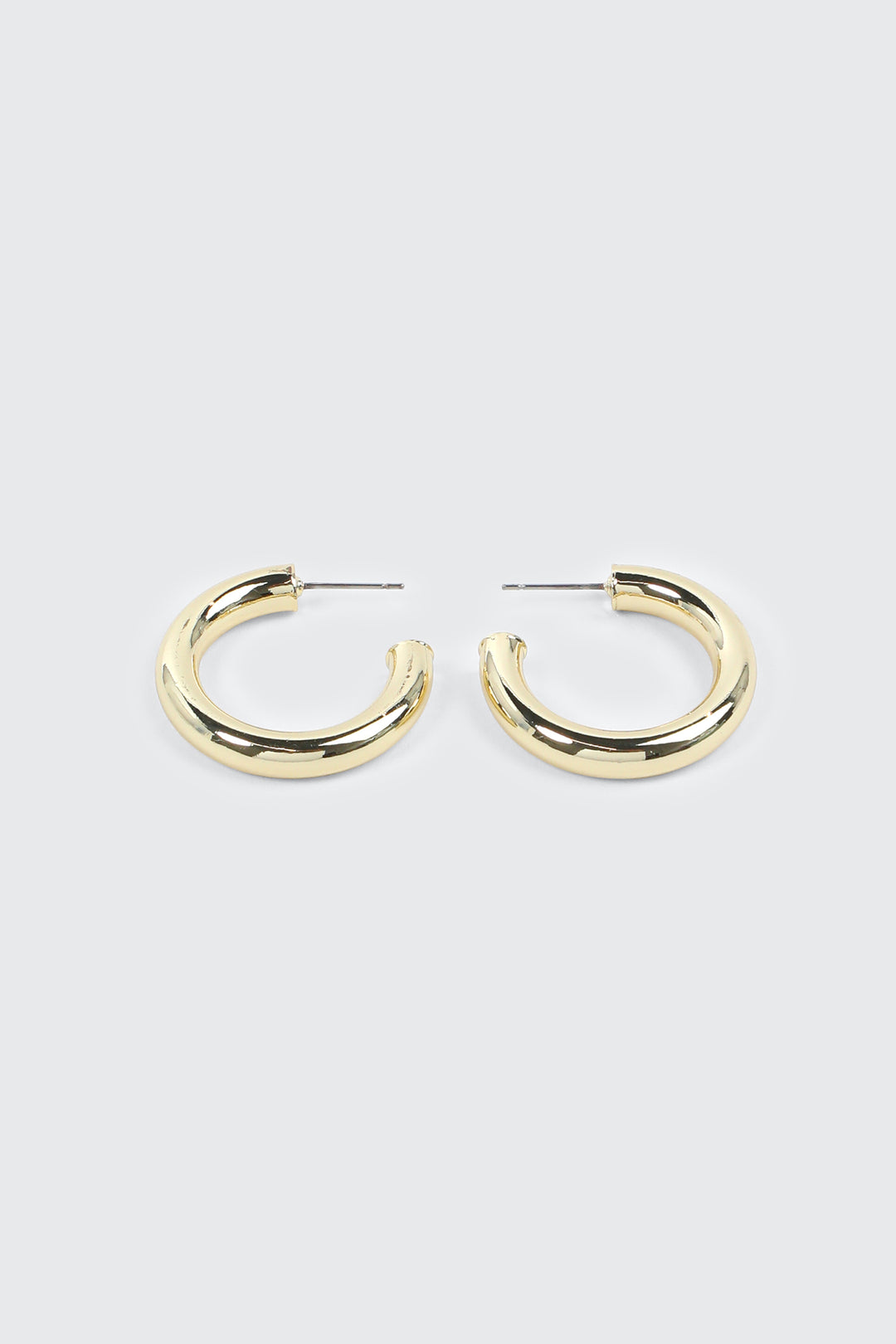 14K Gold Plated Chunky Tube Hoop Earrings