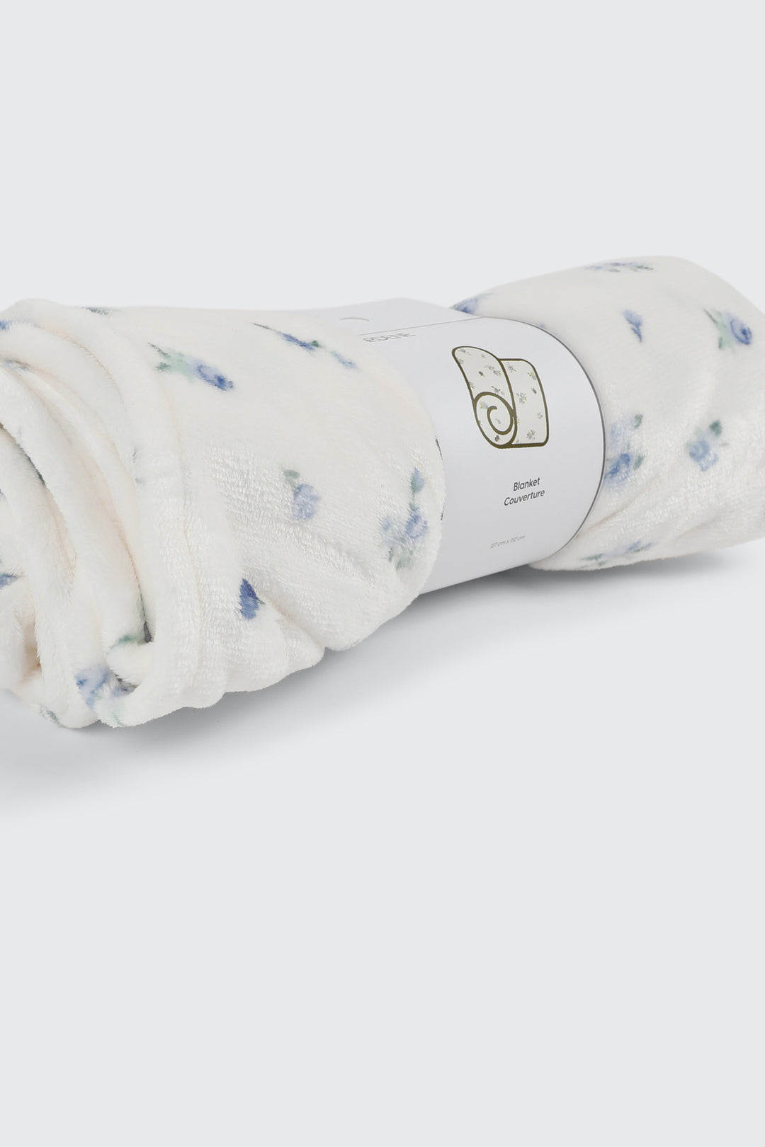 Jeté à motif de bleuets et de fleurs