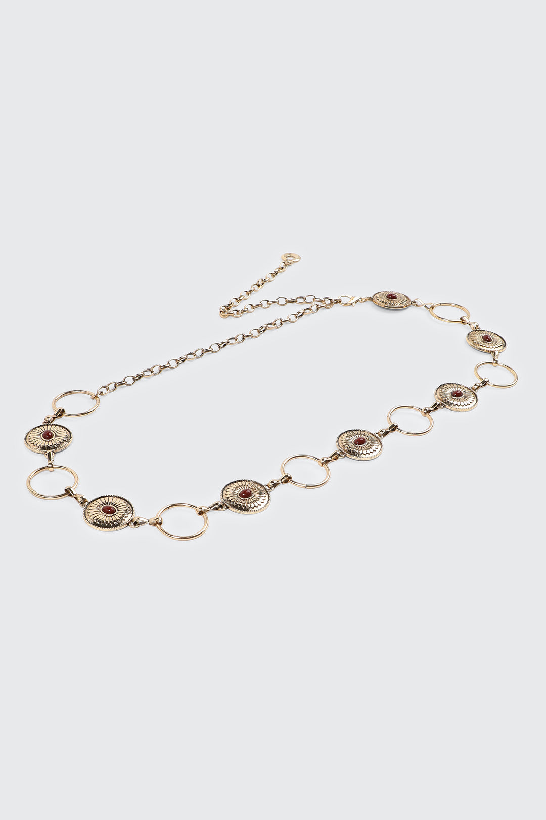 Medallion Chain Belt with Stones