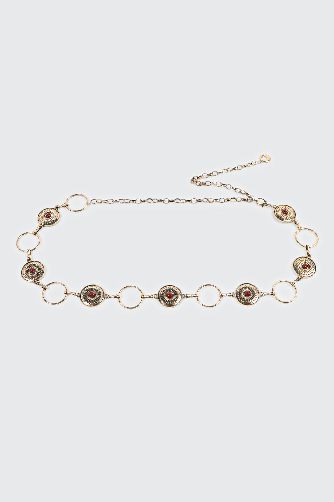 Medallion Chain Belt with Stones