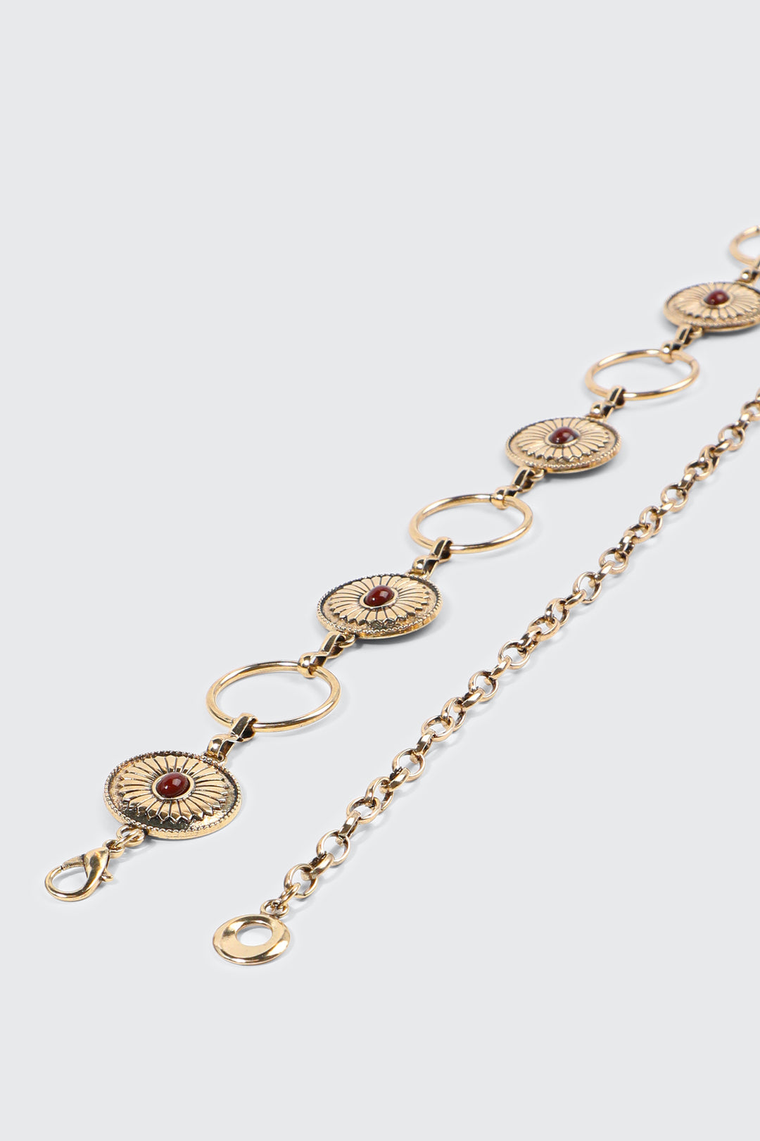 Medallion Chain Belt with Stones