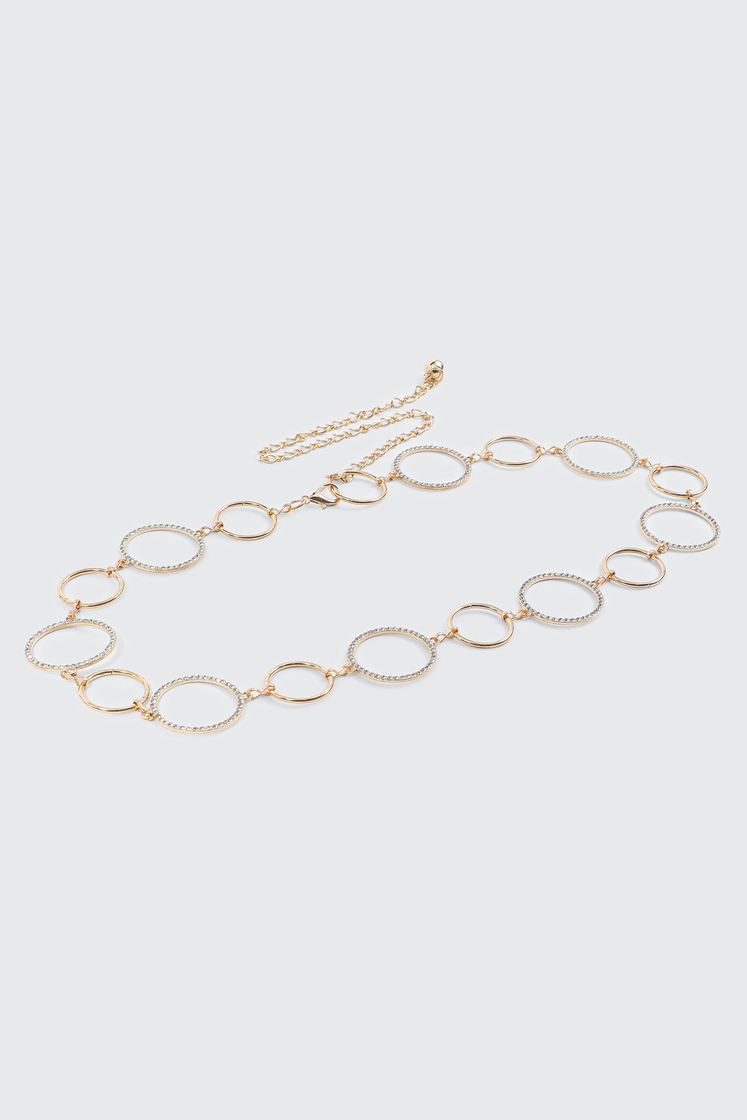 Rhinestone Ring Chain Belt