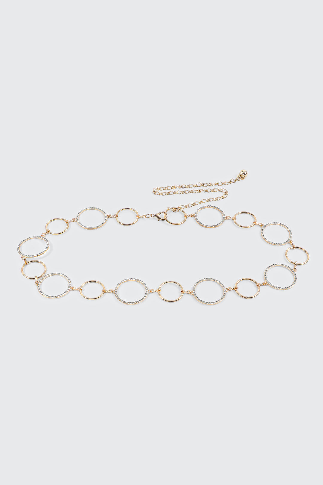 Rhinestone Ring Chain Belt