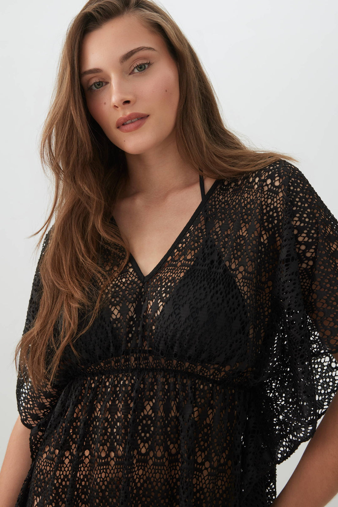 Cache-maillot à col V crochet