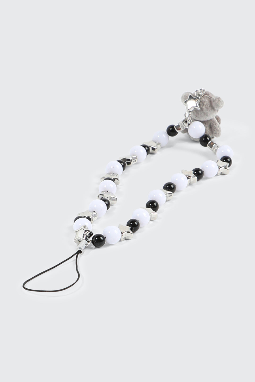 Phone Charm with Beads and Fuzzy Bear