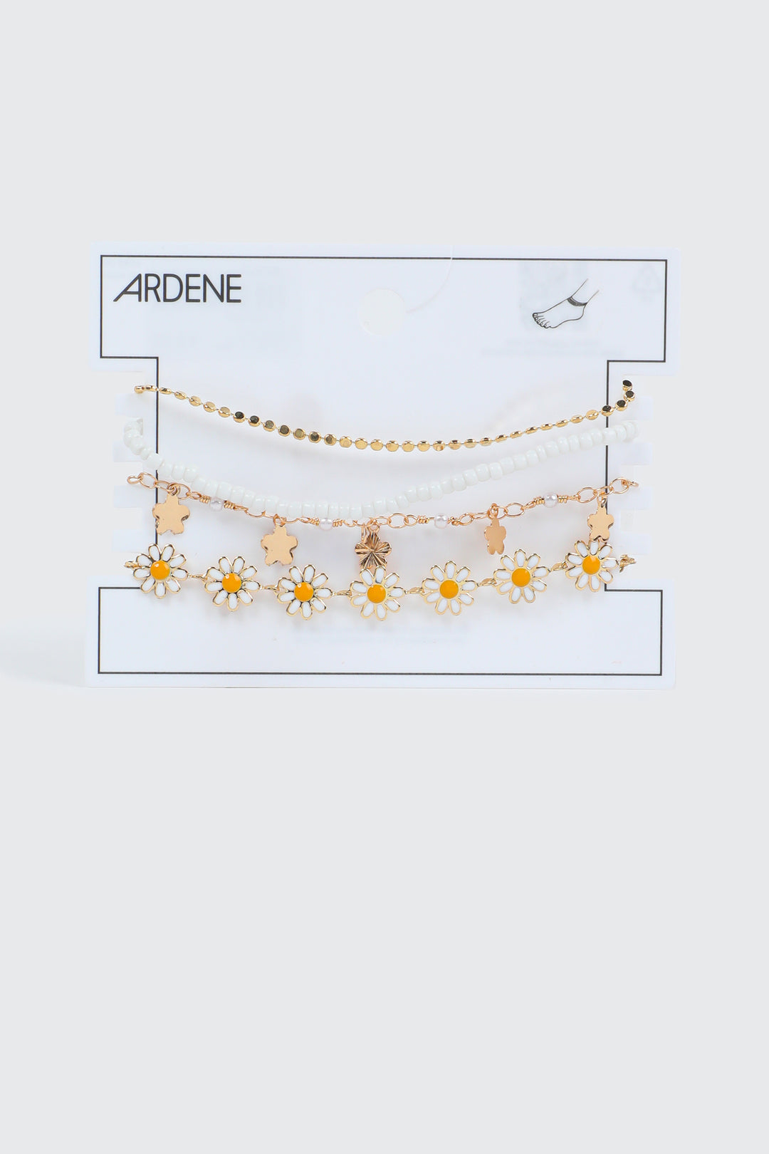4-Pack Daisy Flower Anklets