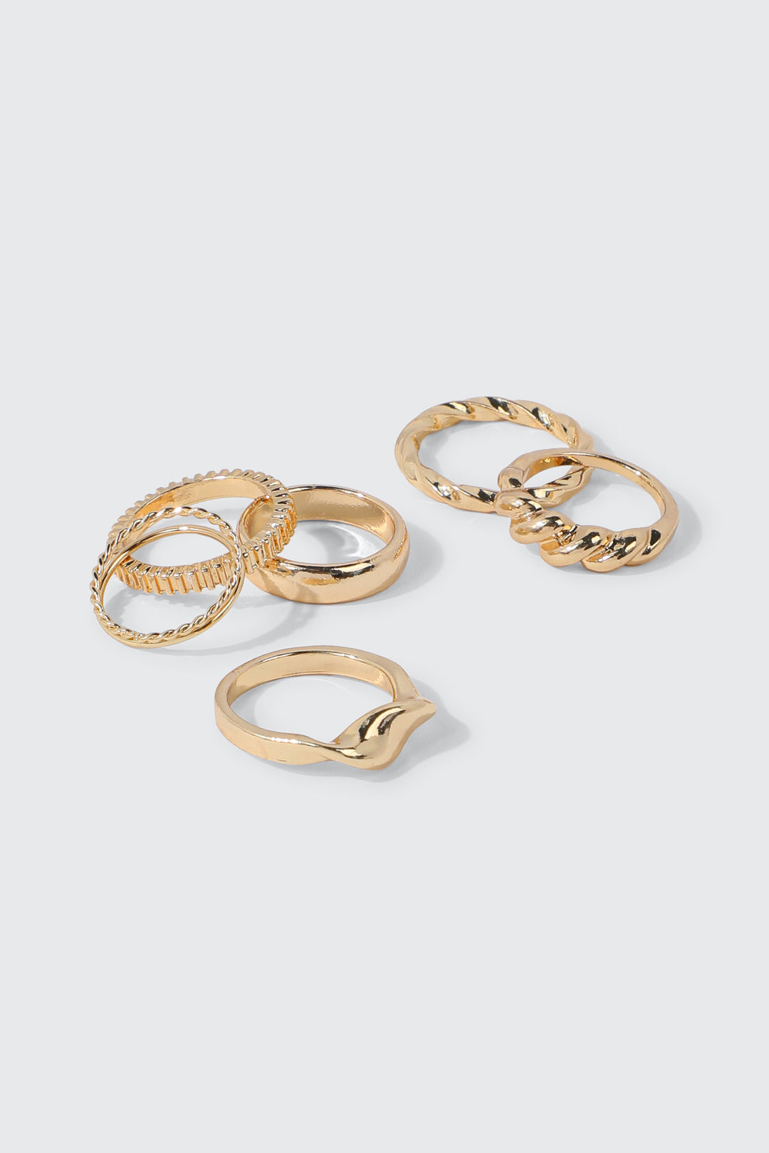6-Pack Textured & Wavy Rings