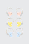 3-Pack Hibiscus Hoop Earrings