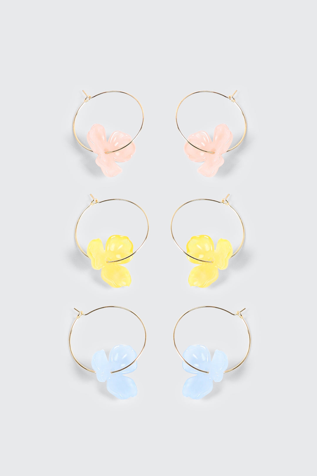 3-Pack Hibiscus Hoop Earrings