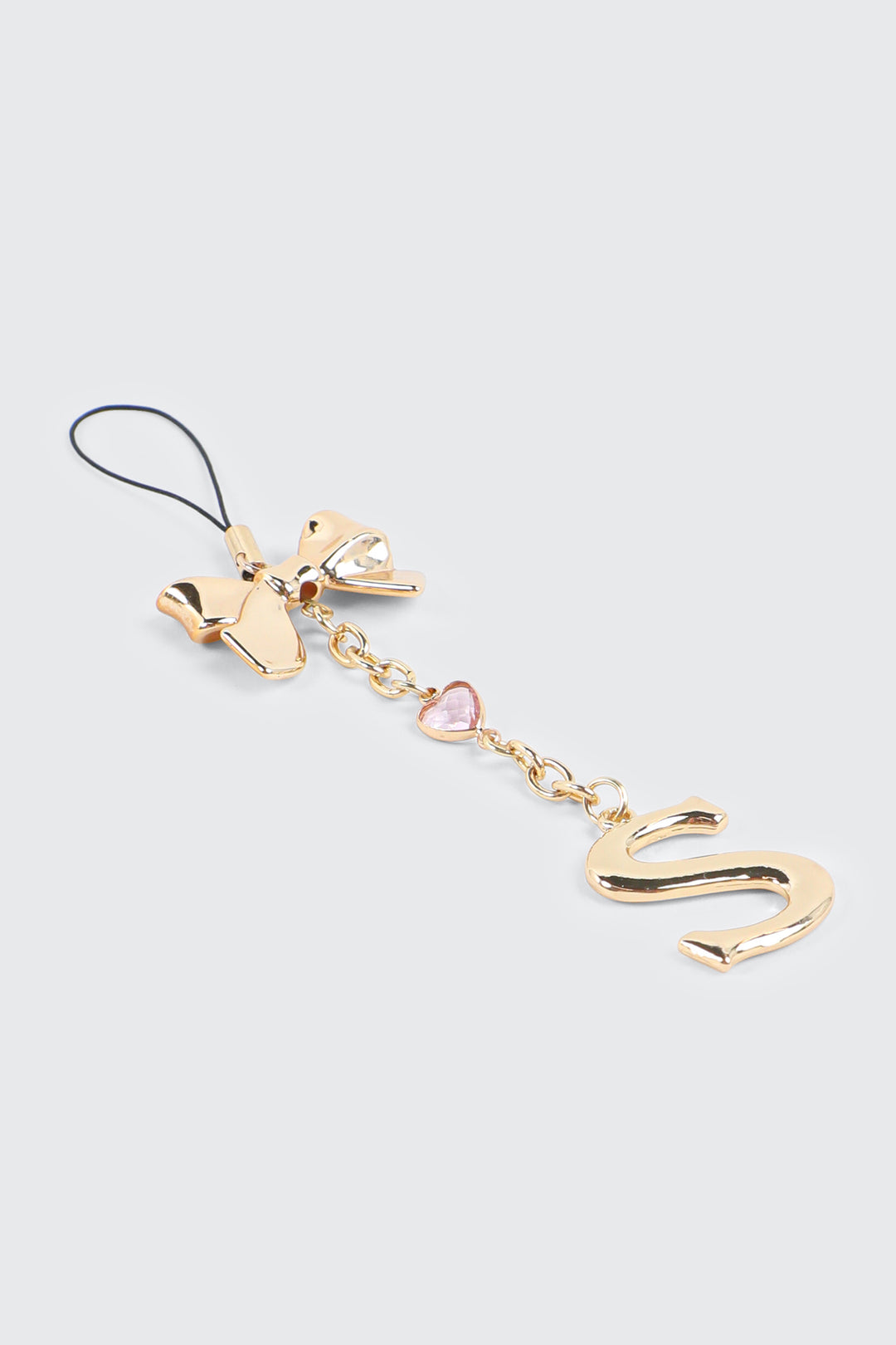 Shiny Letter S Phone Charm with Bow