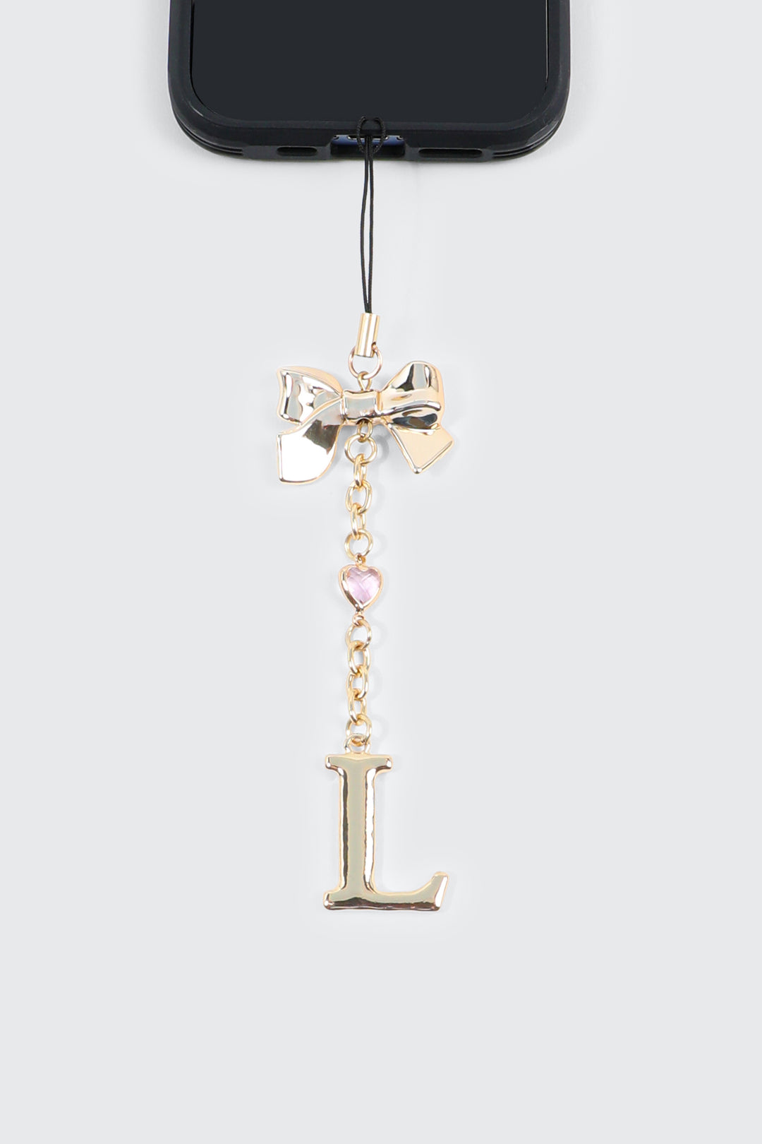 Shiny Letter A Phone Charm with Bow