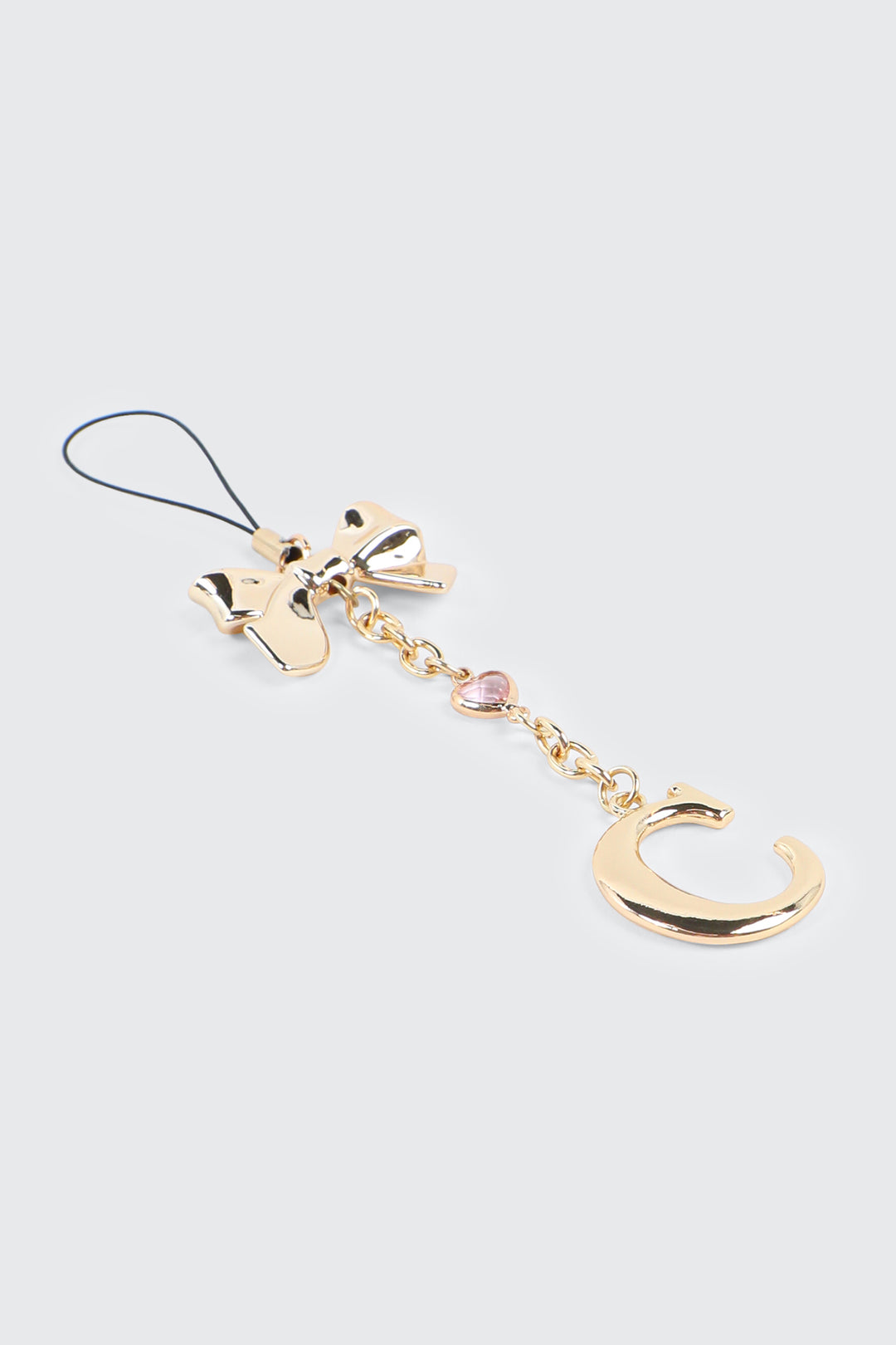 Shiny Letter C Phone Charm with Bow