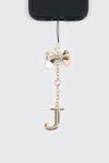 Shiny Letter J Phone Charm with Bow