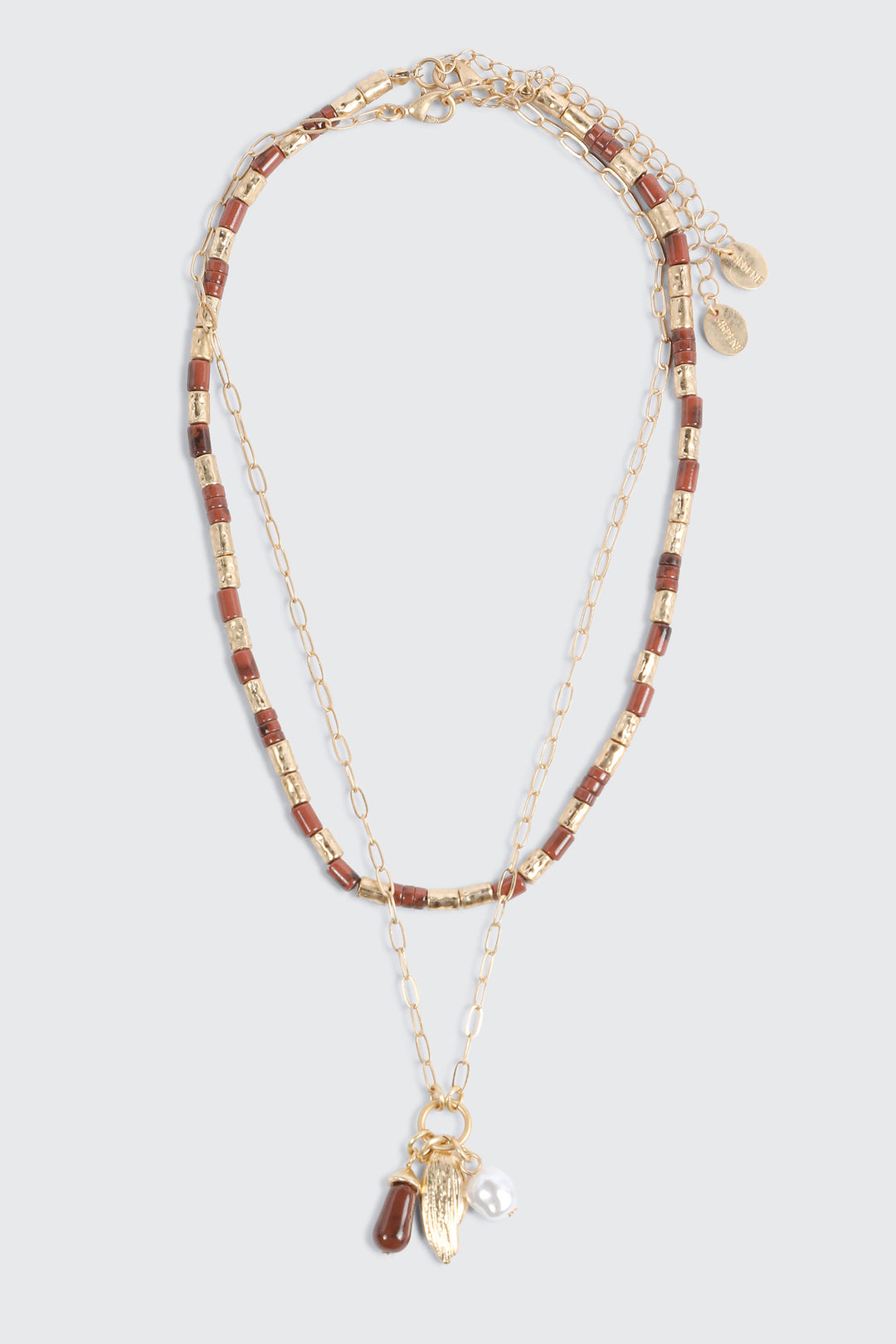 2-Pack Beaded Charm Necklace Set