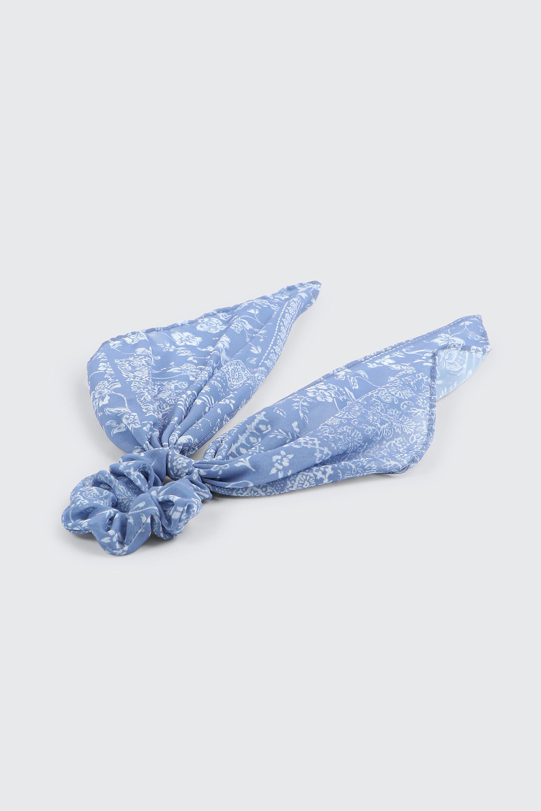 Woven Bandana Scrunchie with Tails
