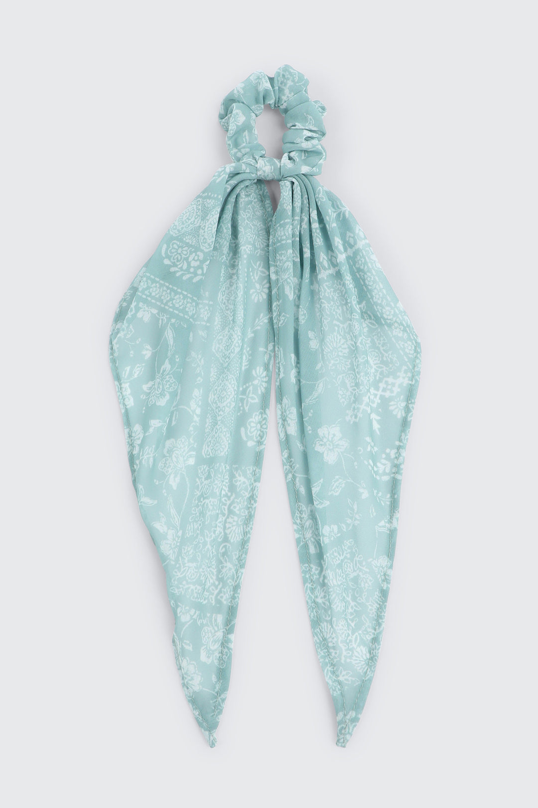 Woven Bandana Scrunchie with Tails