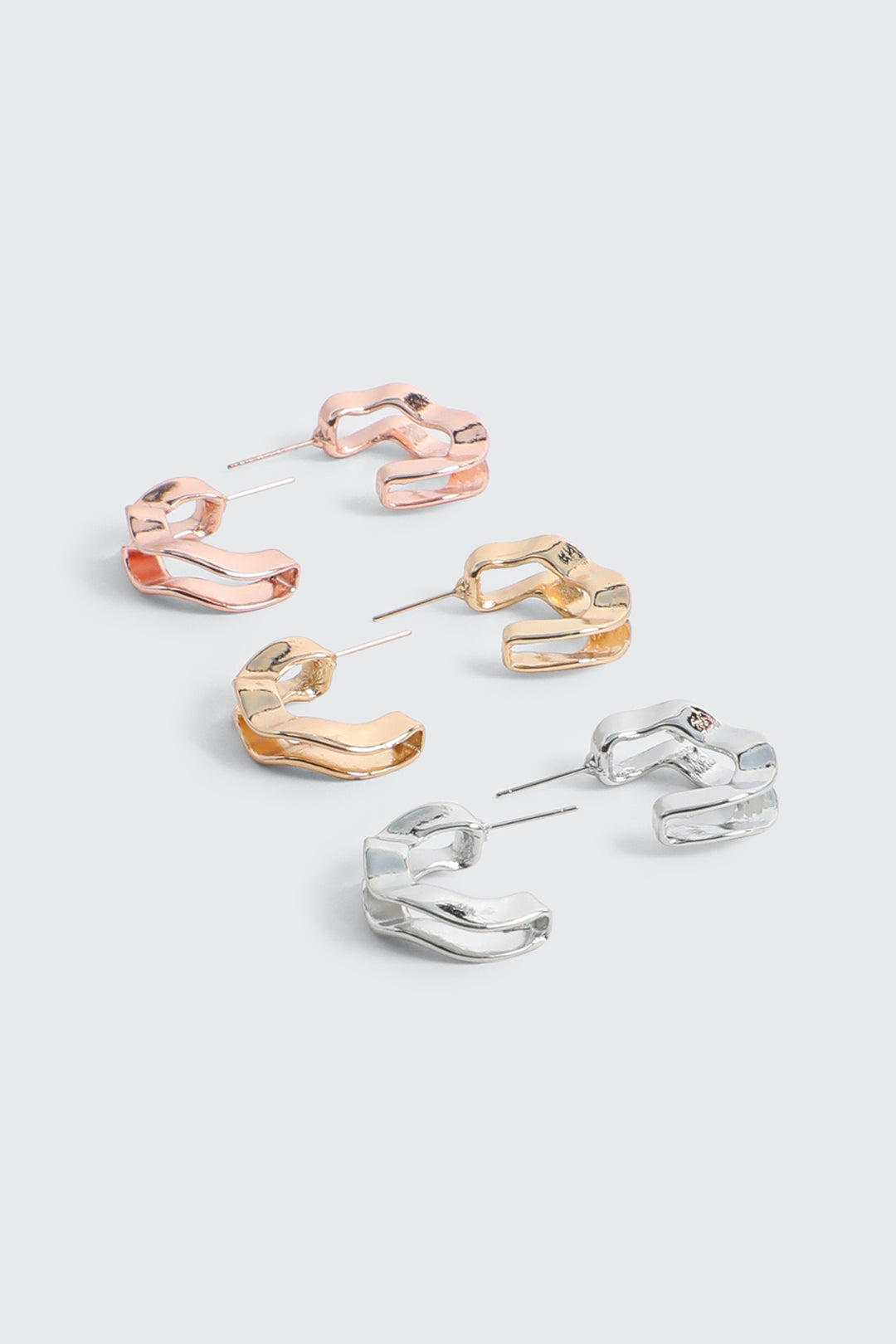 3-Pack Wavy Hoops