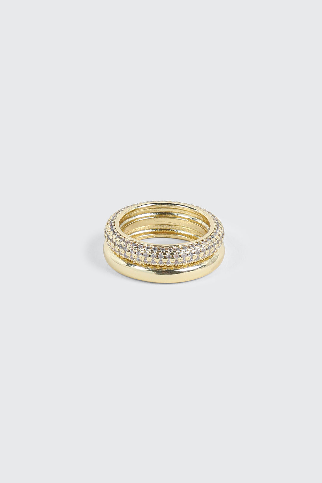 Pave Stone Double Ring