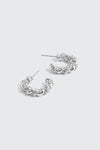 Twisted Hoop Stone Earrings