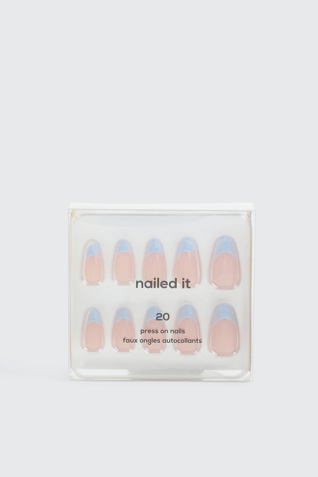 20-Pack Press-On French Tip Nails