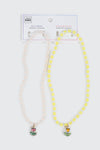 Best Friends Bead and Tulip Charm Necklace