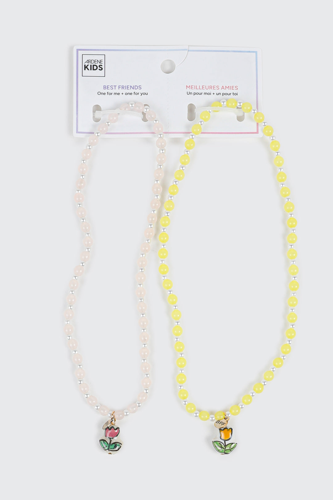 Best Friends Bead and Tulip Charm Necklace