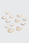 6-Pack Pearl Hoop Earrings