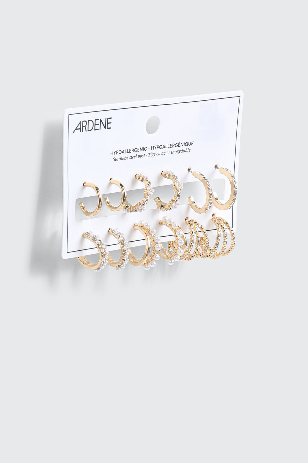 6-Pack Pearl Hoop Earrings