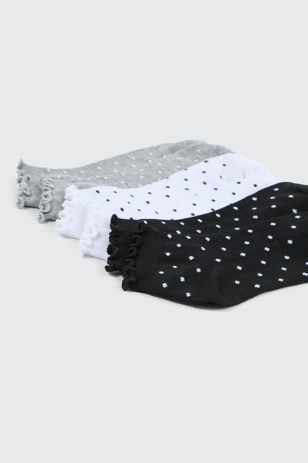 3-Pack Polka Dot Demi Crew Socks