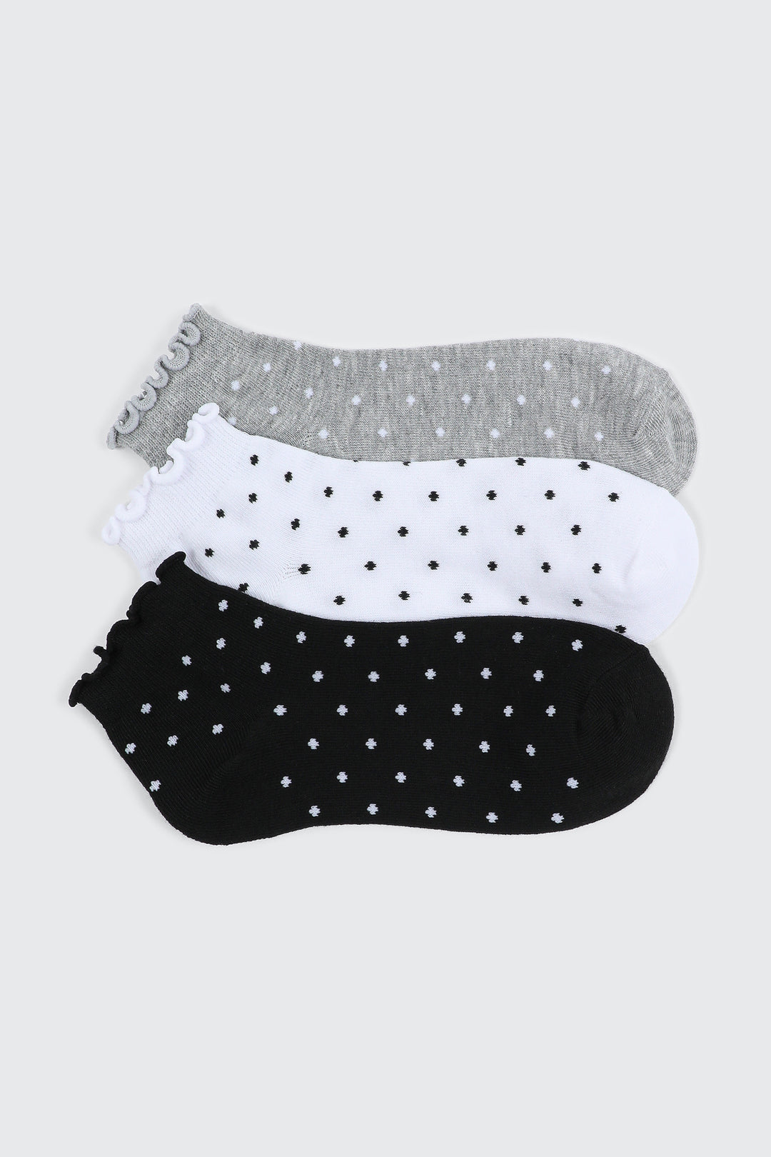 3-Pack Polka Dot Demi Crew Socks