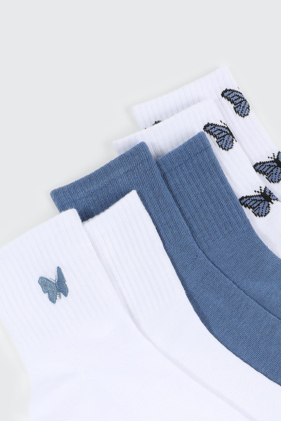 3 paires de mi-chaussettes à papillons