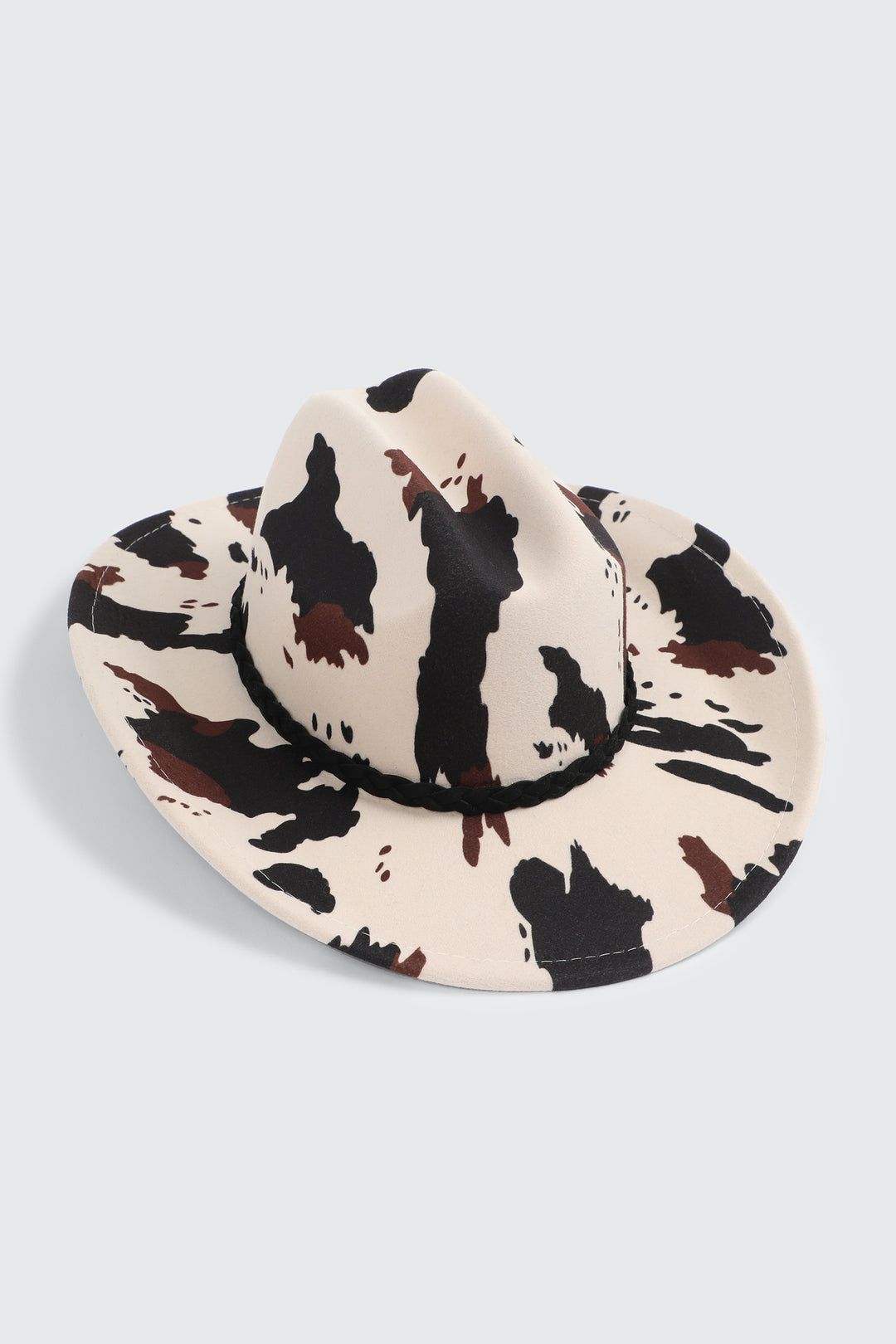 Cow Print Felt Cowboy Hat