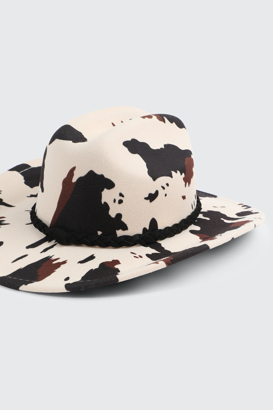 Cow Print Felt Cowboy Hat