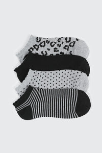 4-Pack Printed Ankle Socks