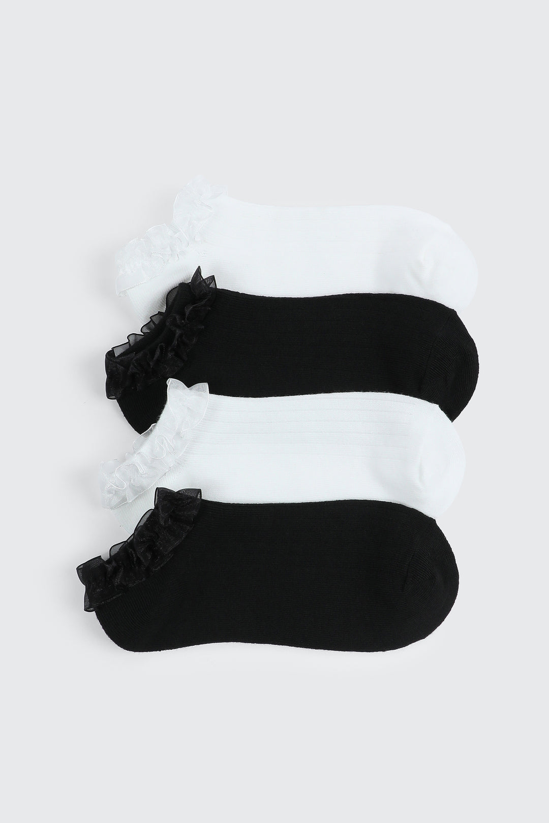 4-Pack Lace Edge Ankle Socks