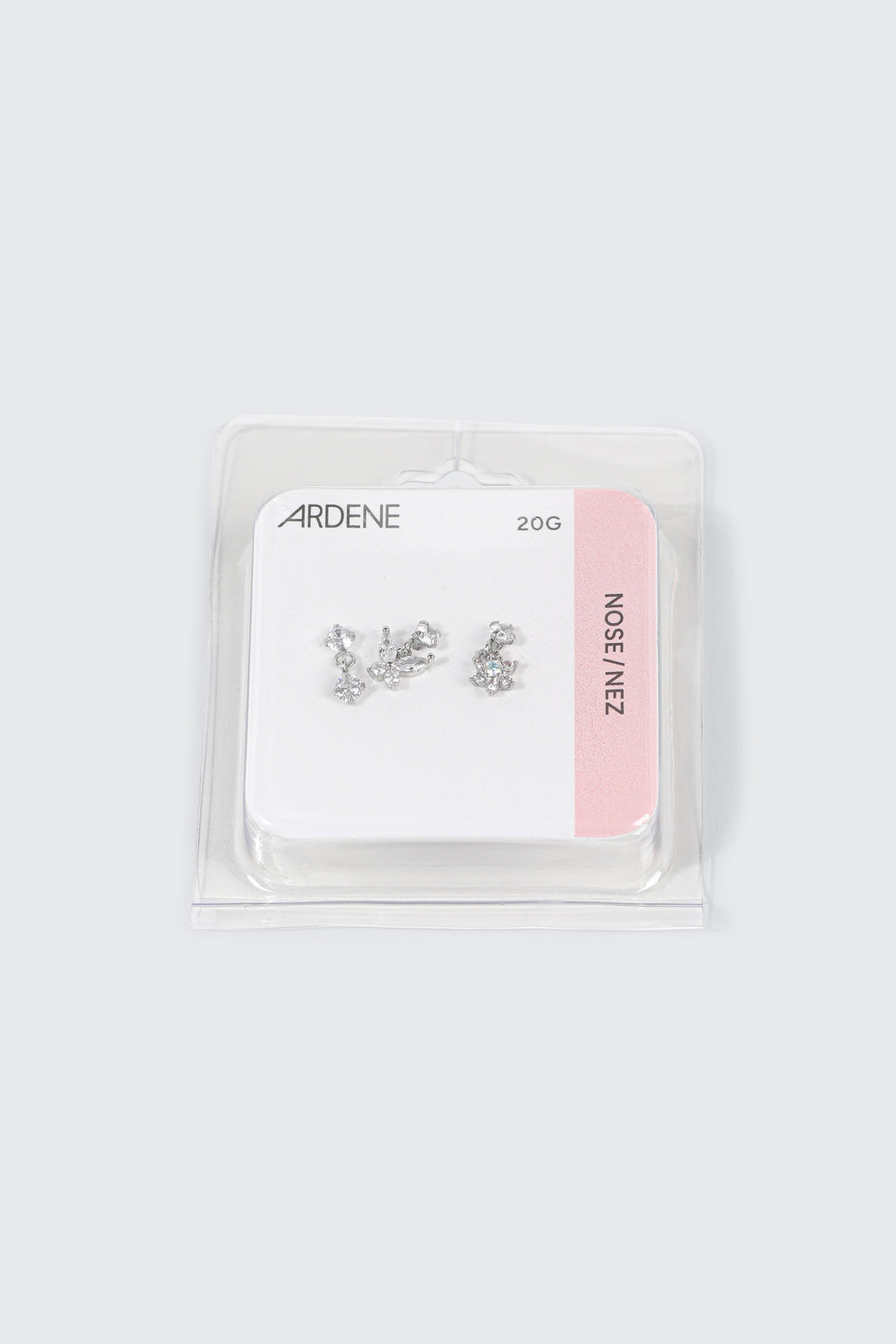 3 Pack Stainless Steel Dangle Nose Studs