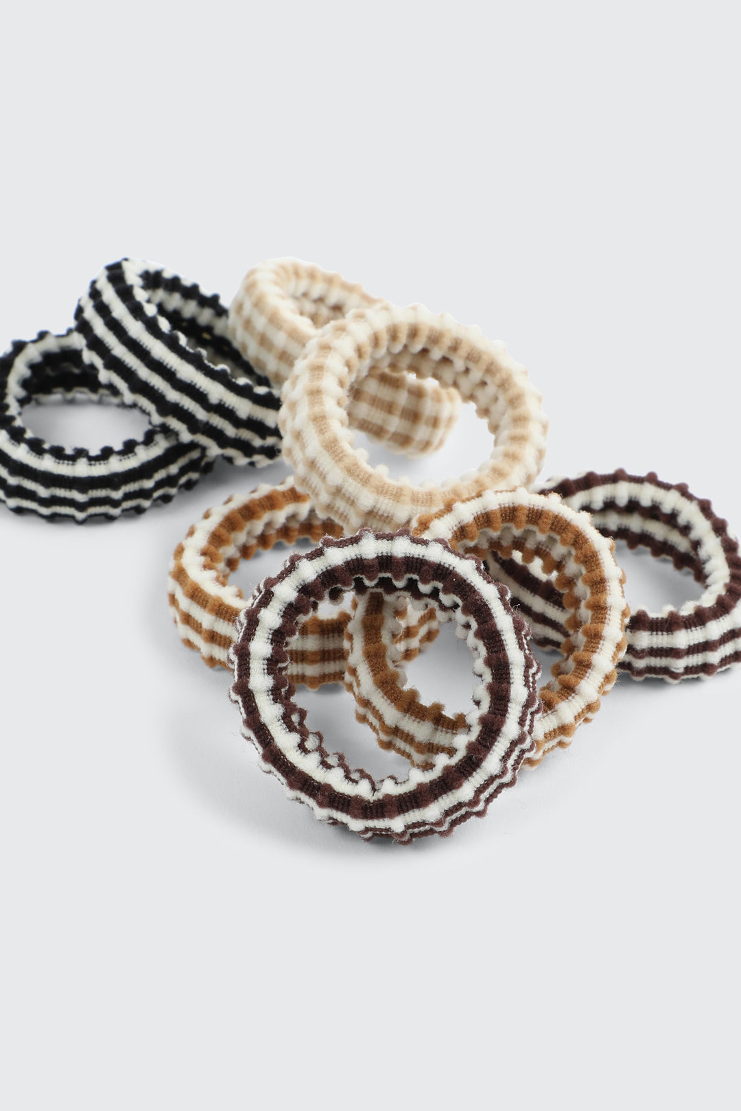 8-Pack Wide Ribbed Hair Ties