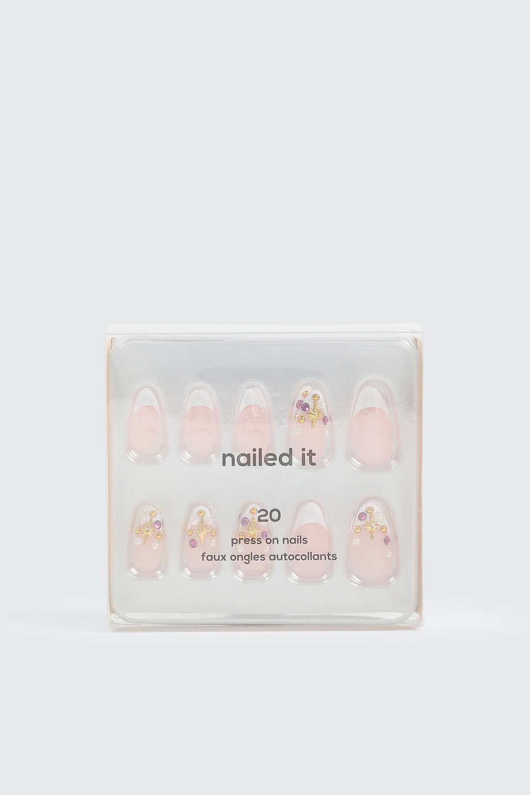 20-Pack Almond Press On Fake Nails
