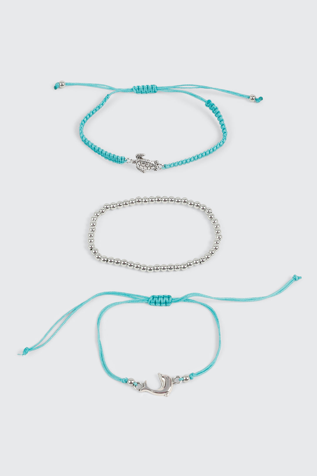 3-Pack Turtle Dolphin Bracelets