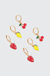 Lot de 3 paires d'anneaux mini fruits