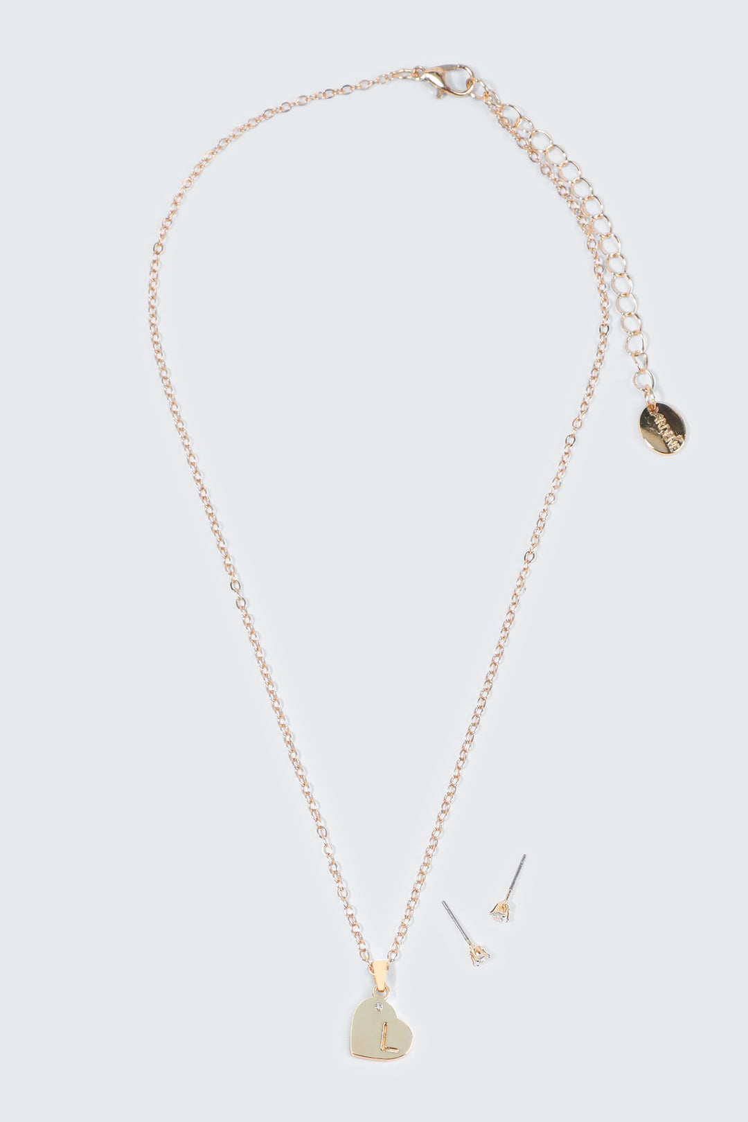 Initial L Heart Jewelry Set