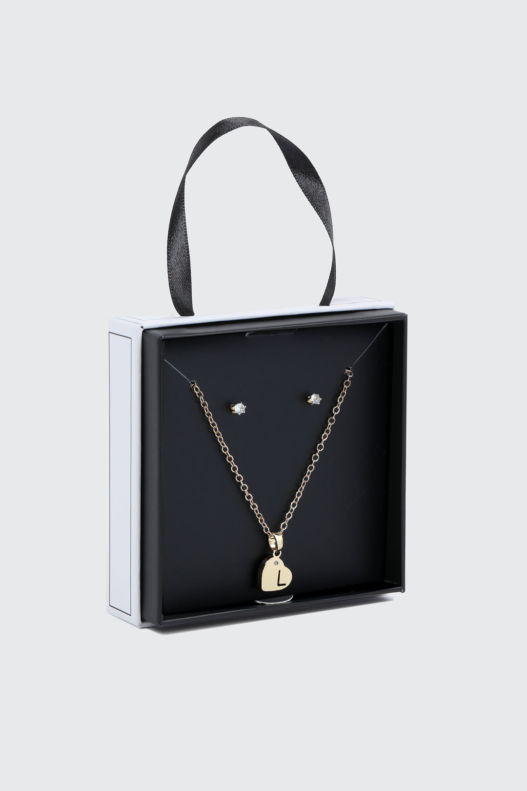 Initial L Heart Jewelry Set