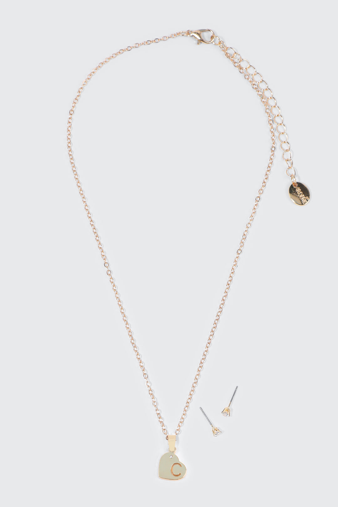 Initial C Heart Jewelry Set