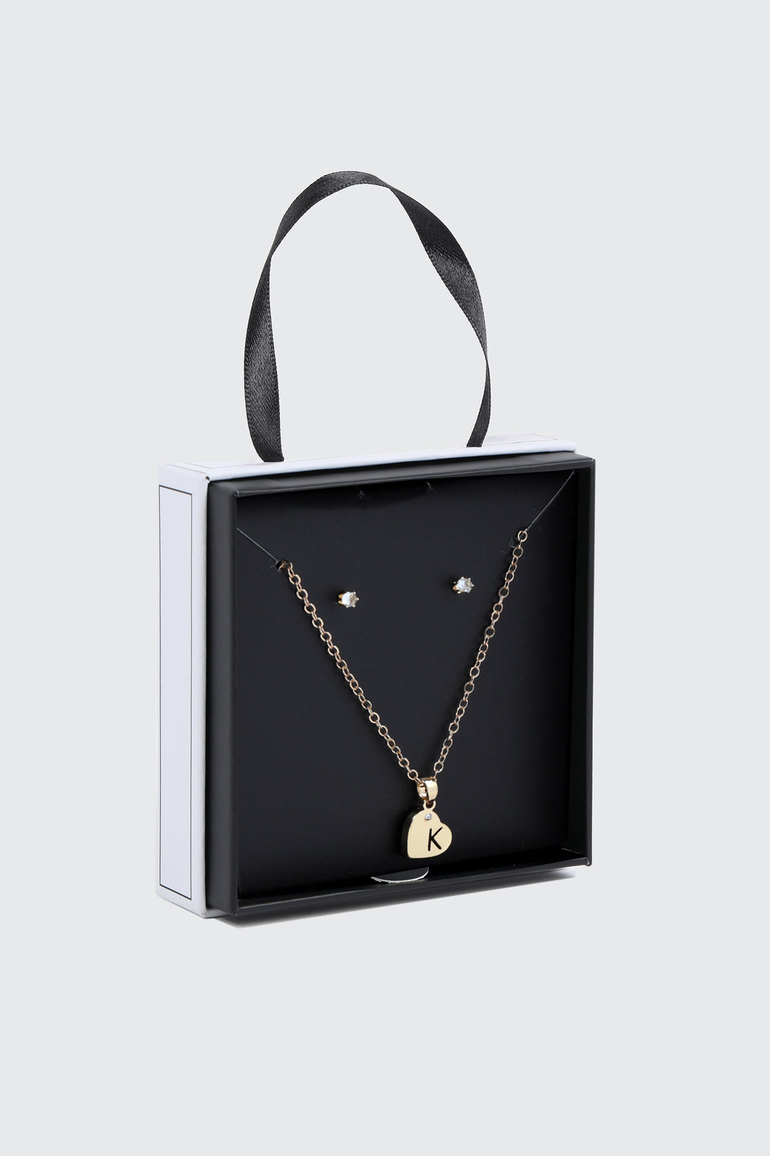 Initial K Heart Jewelry Set