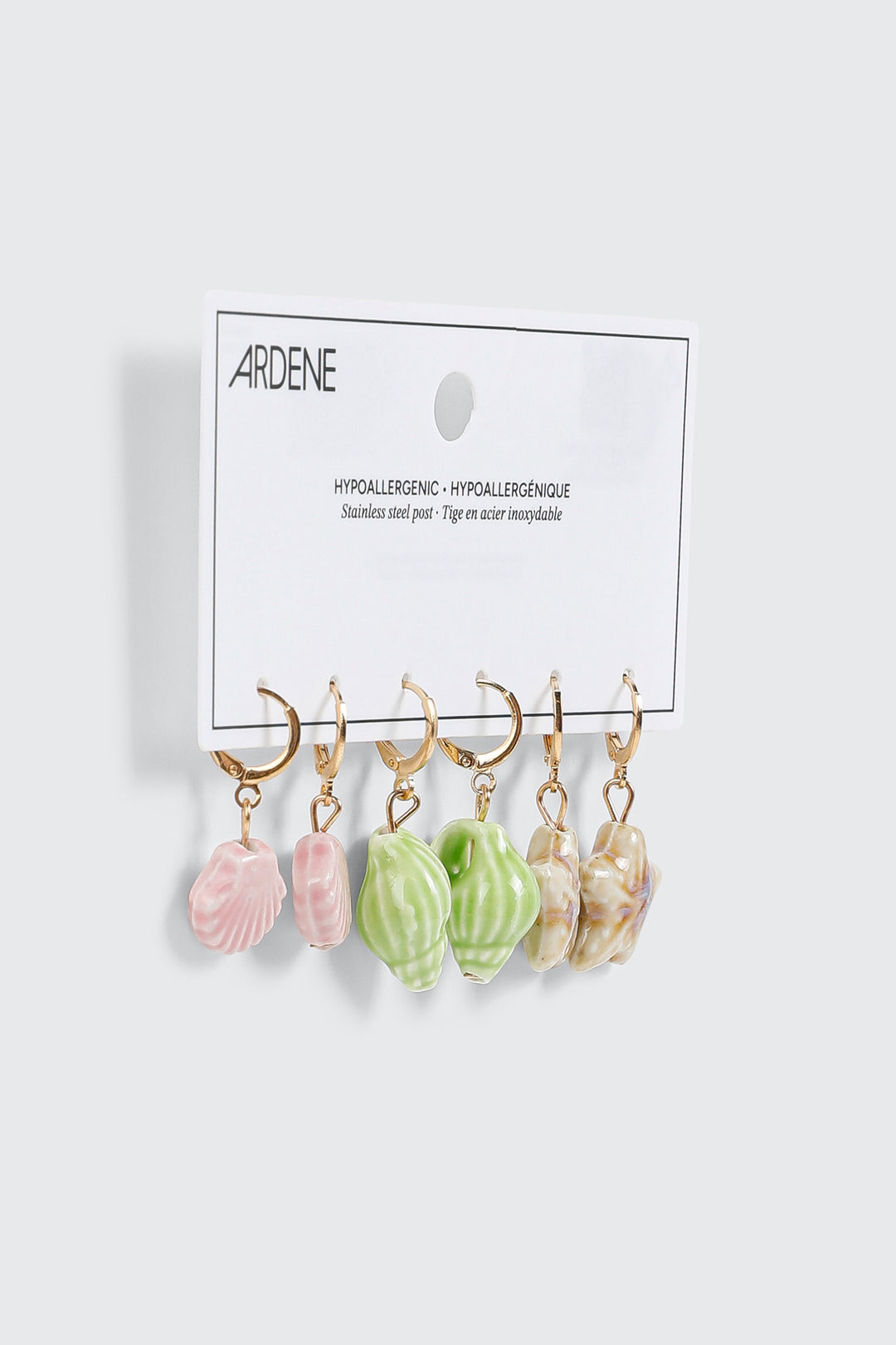 Lot de 3 paires d'anneaux avec breloques pendantes