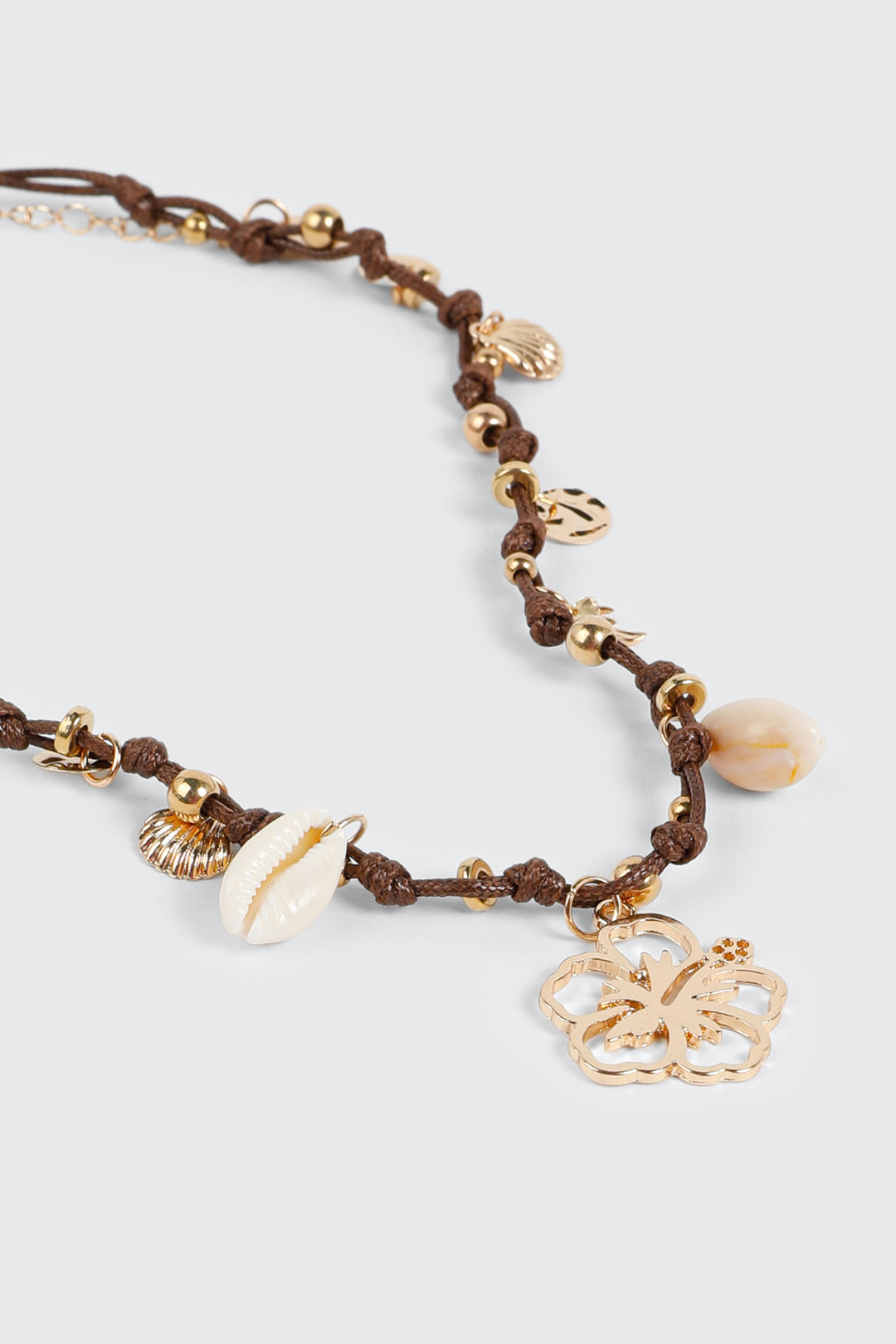 Knotted Cord Charm Necklace