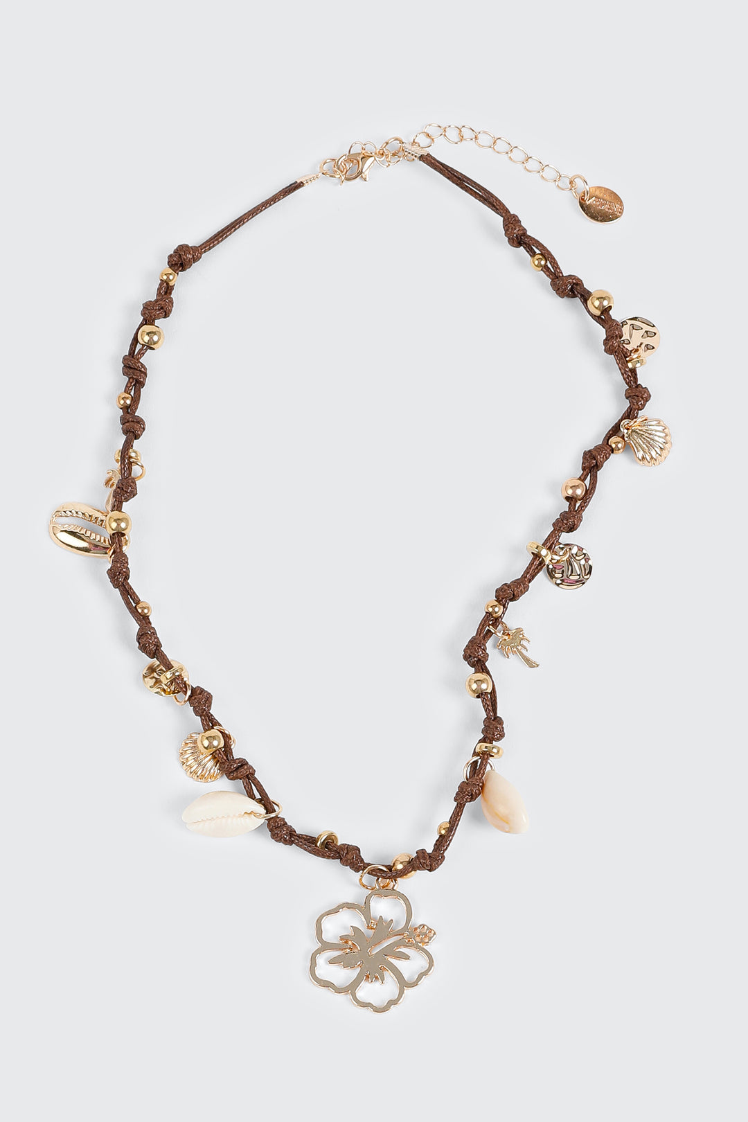 Knotted Cord Charm Necklace